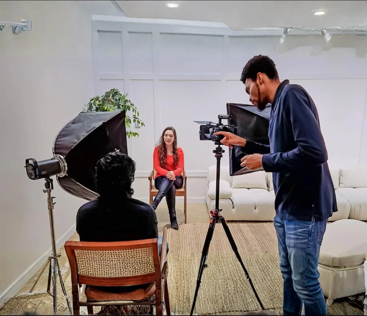 Dominic filming on location